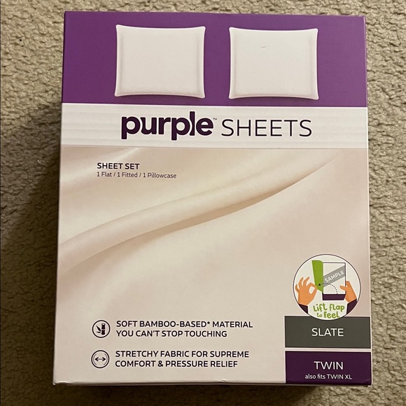 Purple Sheets Twin Sheet Set - Grey - Picture 1 of 4